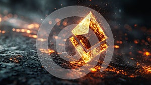 Soft luminous light envelops Binance Coin symbol casting gentle glow misty pastel clouds. Floating particles enhance photo