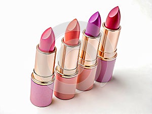 Soft Matte Lipsticks in Pink Coral and Purple Gradient