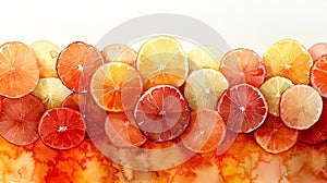 Soft Orange Citrus Slice Watercolor Background photo