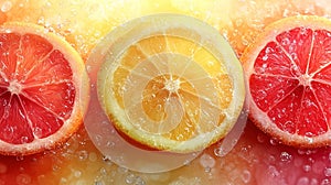 Soft Orange Citrus Slice Watercolor Background photo