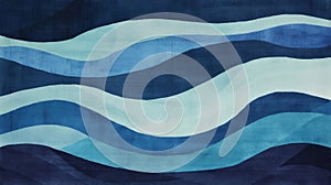 Soft organic lines in navy and aqua conveying the peacefulness of a serene ocean. photo