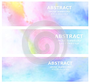 Soft pastel aquarelle banners