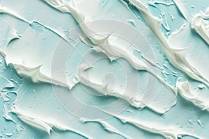 Soft pastel background adorned with swirling motions and gentle lines of moisturizer, presenting hydrating face cream or lotion