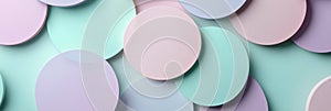 Abstract overlapping semi transparent circles in pastel tones with copy space for creative designs and text placement