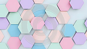 Soft Pastel Colored Hexagons Arranged in a Repeating Pattern geometric background