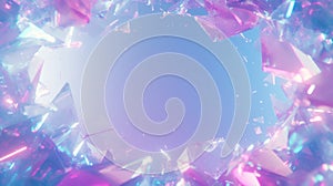 Soft Pastel Crystal Frame with Light Reflections