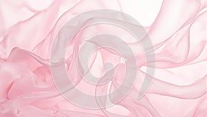 Soft pastel pink chiffon fabric with diaphanous layers creating subtle gradients photo