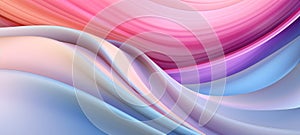 Soft pastel pink purple satin silk swirl wave background banner - Abstract textile fabric material, Generative AI