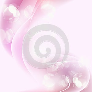 Soft pink gradient background with wavy shaded lines.