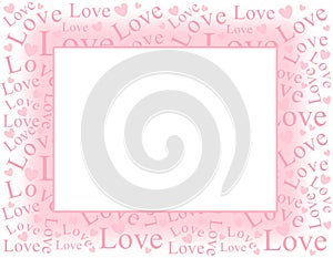 Soft Pink Love and Hearts Frame Border