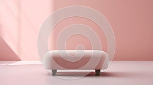 Soft Pink Ottoman: 3d Render Background With Warm Tonal Range