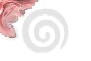 Soft Pink Swirls Edged With Glitter On White Background