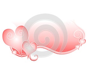 Soft Pink Valentine Hearts Swoosh Logo