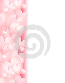 Soft Pink Valentine's Day Hearts Border