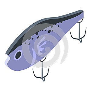 Soft plastic bait icon, isometric style