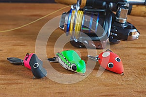 Soft plastic frog lure with fiishing spinning