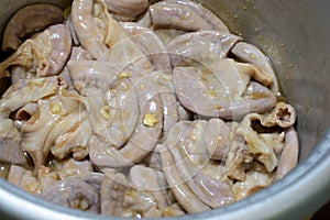 Soft pork patties ferment garlic sauce