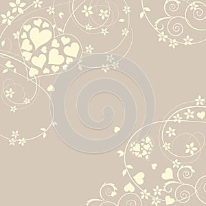 Soft and pretty love background with swirls photo