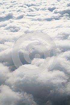 Soft puffy white cotton candy clouds photo