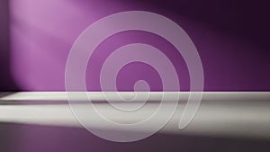 Soft purple wall with dramatic light and shadow on a white surface