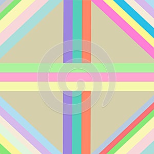 soft rainbow pastel multi line seamless patterm on brow background