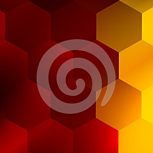 Soft Red Yellow Hexagons. Modern Abstract Background. Elegant Art Illustration. Creative Flat Texture. Web Design Element.