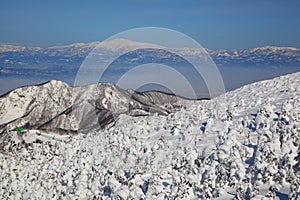 Soft rime and Mt. Gassan in Japan