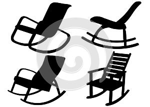 Soft rocking chairs in a set for rest