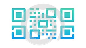 Soft Rounded QR Code Digital Abstract, vector design Generative AI