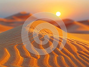 Soft sand dunes at sunrise