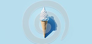 Soft serve ice cream in a cone