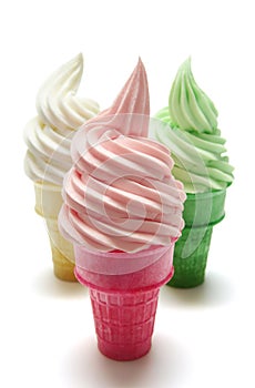 Soft Serve Ice Cream Frozen Yogurt Cones