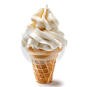 soft serve ice cream isolated on white background