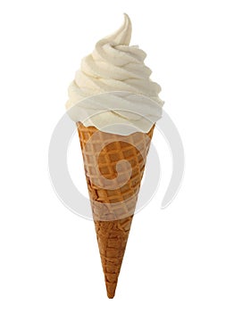 Soft serve ice cream on white background photo
