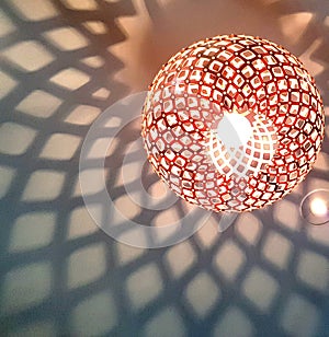 Soft shadow patterns from a modern lamp fitting