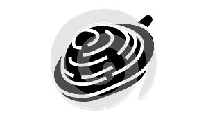 soft-shell clam glyph icon animation