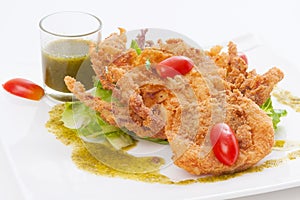 Soft-shell crab salad