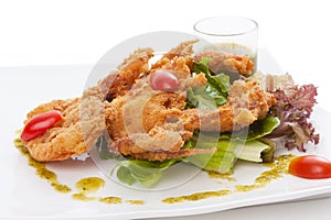 Soft-shell crab salad