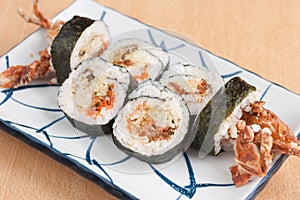 Soft shell crab sushi roll