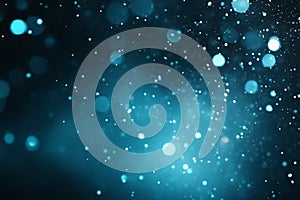 Soft Glowing Blue Teal and White Abstract Blurred Light Spots on Dark Gradient Background
