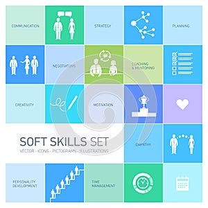 Soft skills icons set