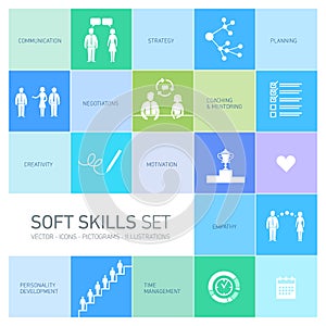 Soft skills icons set photo