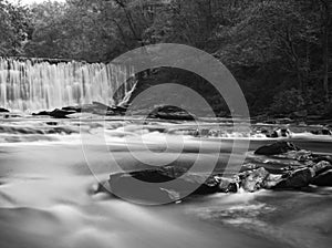 Soft slow moving creek below a dam