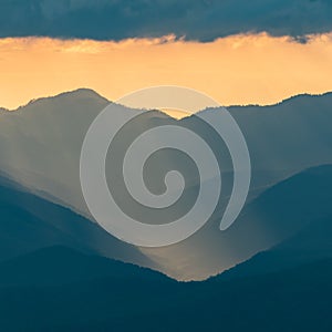 Soft Sunset Light Falls Over the Blue Ridge