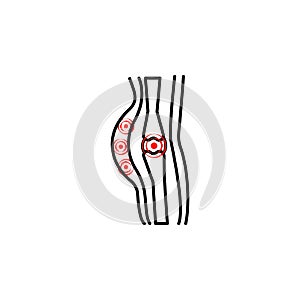 soft-tissue injuries , pain icon. Element of health care for mobile concept and web apps icon. Thin line icon for website design photo