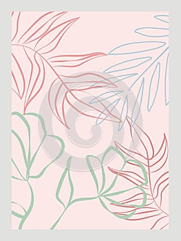 Soft tones botanical print for office