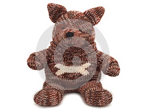 Soft toy doggy or may be little wolf on white background