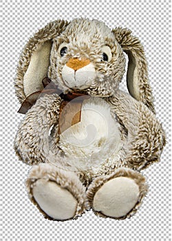 Soft toy hare on a transparent background, png