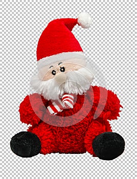 Soft toy Santa Claus on a transparent background, png