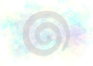 Soft violet blue watercolor stains in the center with white borders background